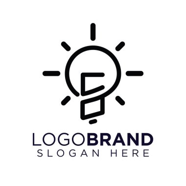 Yaratıcı ampul logo vektörlü ortak harfler