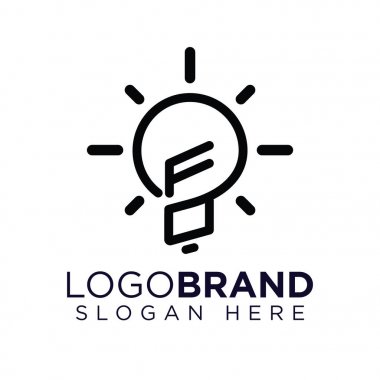 Yaratıcı ampul Logo vektörü ile Fo İlk Mektup