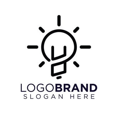 Yaratıcı ampul Logo vektörü ile Uo İlk Mektup