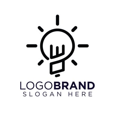 Yaratıcı ampul logosu vektörlü Wo İlk Harfi