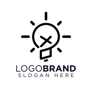 Yaratıcı ampul logosu vektörlü Xo İlk Mektubu