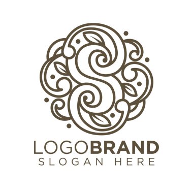 S Harfi Çiçek logo vektörü