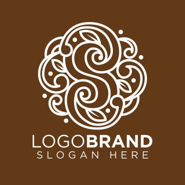 S Harfi Çiçek logo vektörü