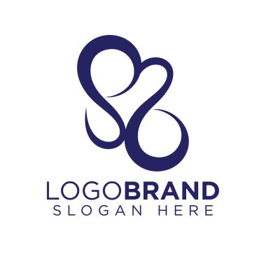 S Love Logo Hattı Vektör