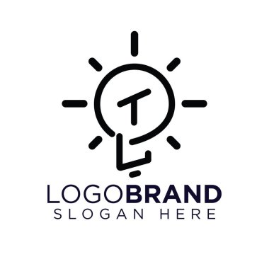 Yaratıcı ampul Logo vektörü ile Tl İlk Mektup