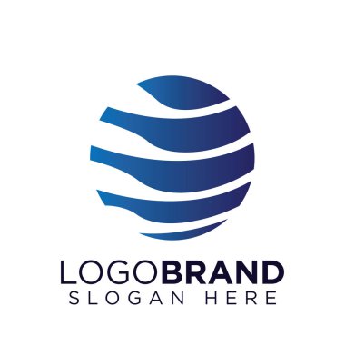 Küresel teknoloji logo şablonu