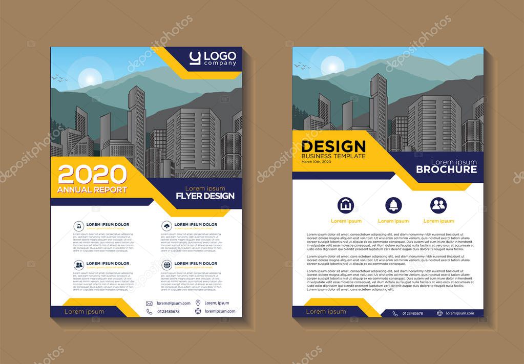 Brochure design, cover modern layout, annual report, poster, flyer in A4 with colorful vector template