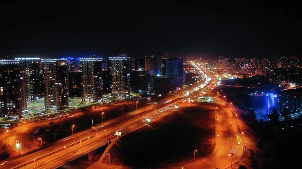 基辅堤防的夜景在晚上 — 图库照片