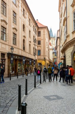 Prag Şehir Meydanı Çek Cumhuriyeti, gündoğumu şehir manzarası, Astronomik Saat Kulesi