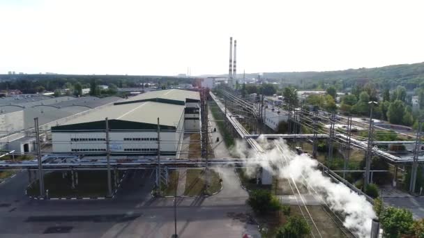 Territorium av fabriken från en höjd — Stockvideo