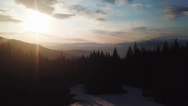 Mistige bergen van de Himalaya bij zonsondergang lichten. UHD, 4k — Stockvideo