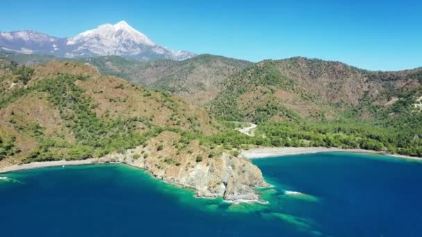 空気からトルコ地中海山脈写真 — ストック動画