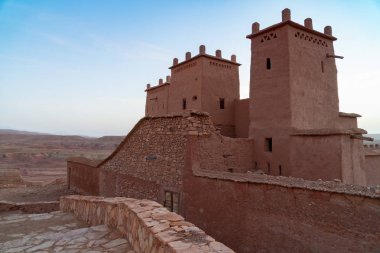 Amazing view of Kasbah Ait Ben Haddou near Ouarzazate in the Atlas Mountains of Morocco. UNESCO World Heritage Site since 1987. Artistic picture. Beauty world. clipart