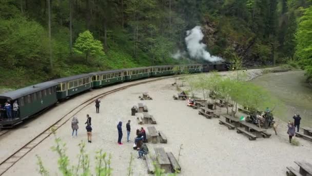 Transsylvanien, Rumänien-CCA. 1940: en smalspårig järnvägståg i Rumänien. — Stockvideo