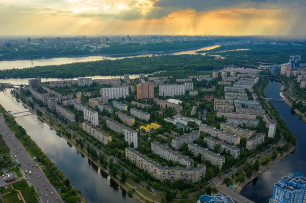 Осінній Панорама Києва з висоти птах переваги. — стокове фото