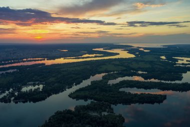 Kiev çatısından Akşam görünümü . Kiev, Ukrayna