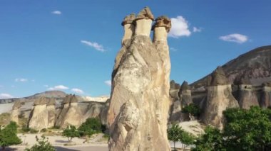 Türkiye Kapadokya'da yeterli manzara, drone'dan çekim