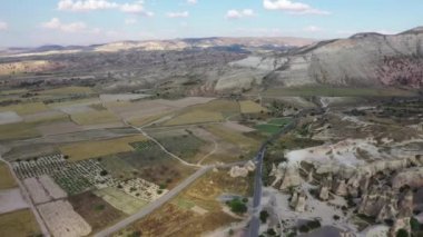 Türkiye Kapadokya'da yeterli manzara, drone'dan çekim