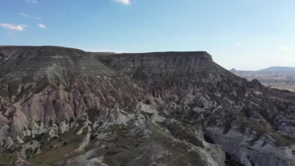 Türkiye Kapadokya'da yeterli manzara, drone'dan çekim — Stok video