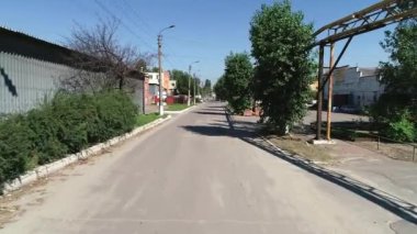 Hava manzaralı park üretim tesisi. Sanayi şehrinde üretim alanı.