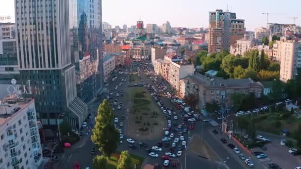 Vista aérea na cidade de Kiev. Kiev, Ucrânia vista aérea da cidade. — Vídeo de Stock