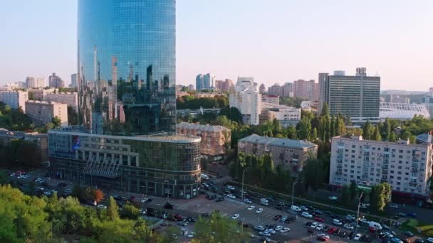 Vista aérea de la ciudad de Kiev. Kiev, Ucrania vista aérea de la ciudad. — Vídeos de Stock