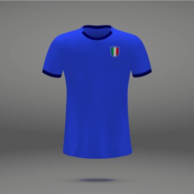 İtalya 2018, futbol forma için t-shirt şablon futbol takımı. Vektör çizim