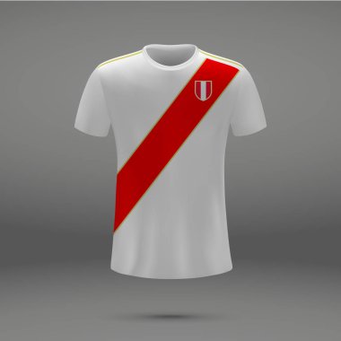 Peru 2018, futbol forma için t-shirt şablon futbol takımı. Vektör çizim