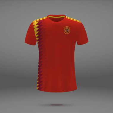 İspanya 2018, futbol forma için t-shirt şablon futbol takımı. Vektör çizim