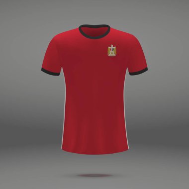 Mısır 2018, futbol forma için t-shirt şablon futbol takımı. Vektör çizim