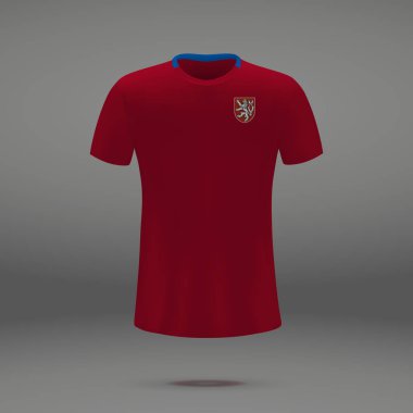 Çek Cumhuriyeti 2018, futbol forma için t-shirt şablon futbol takımı. Vektör çizim