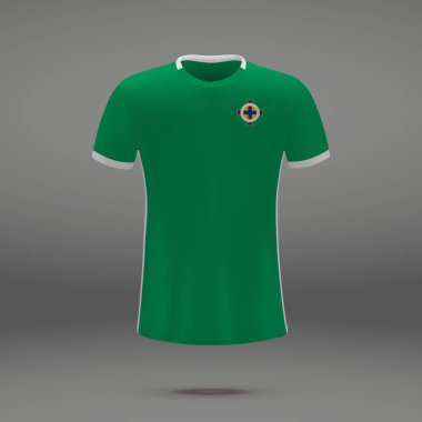 Kuzey İrlanda 2018, futbol forma için t-shirt şablon futbol takımı. Vektör çizim