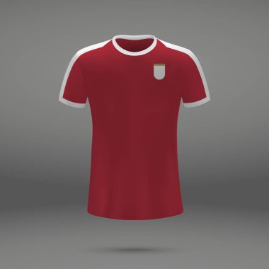 Sırbistan, futbol forma için t-shirt şablon futbol takımı. Vektör çizim