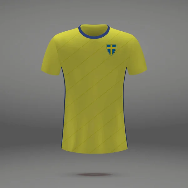 Kit Calcio Della Svezia 2018 Modello Shirt Maglia Calcio Illustrazione — Vettoriale Stock