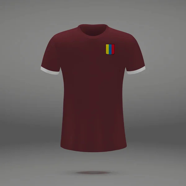 Voetbal Kit Van Venezuela 2018 Shirt Sjabloon Voor Voetbaltrui Vectorillustratie — Stockvector