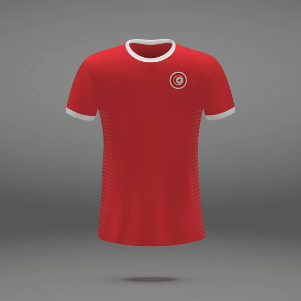 Kit Futebol Tunísia 2018 Modelo Camiseta Para Camisa Futebol Ilustração —  Vetores de Stock