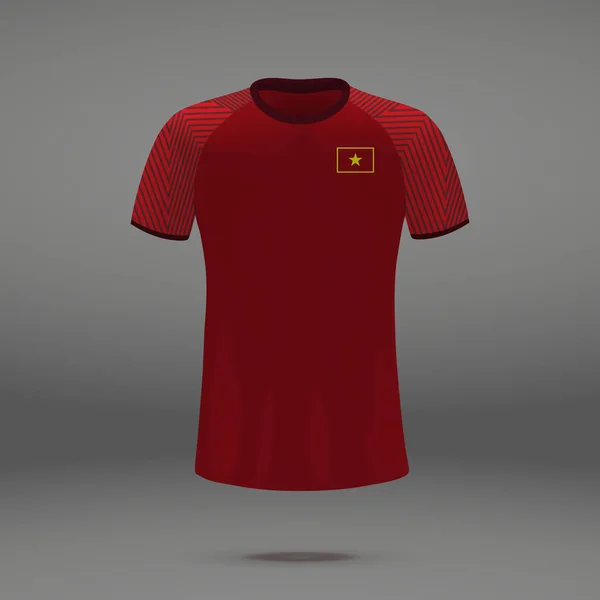 Kit Fútbol Vietnam 2018 Plantilla Camiseta Para Camiseta Fútbol Ilustración — Vector de stock