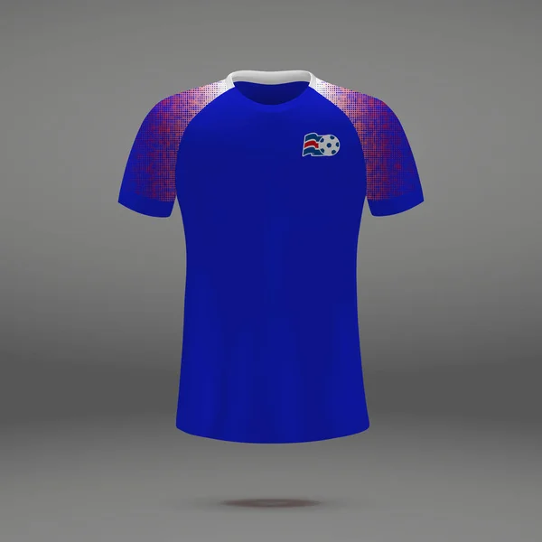 Kit Calcio Dell Islanda 2018 Modello Shirt Maglia Calcio Illustrazione — Vettoriale Stock