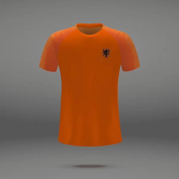 Fotboll Kit Nederländerna Shirt Mall För Fotboll Jersey Vektorillustration — Stock vektor