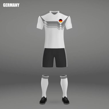 Almanya 2018, futbol forma için t-shirt şablon futbol takımı. Vektör çizim