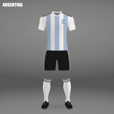 Arjantin 2018, futbol forma için t-shirt şablon futbol takımı. Vektör çizim