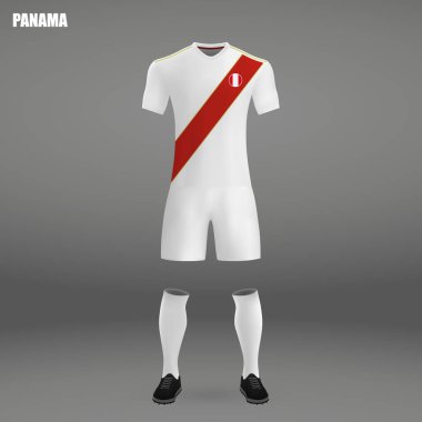 Peru 2018, futbol forma için t-shirt şablon futbol takımı. Vektör çizim