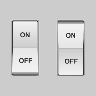 Gerçekçi açma/kapatma düğmesi. açık ve kapalı pozisyonlar