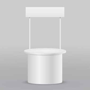Boş promosyon sayacı. Perakende ticaret stand izole