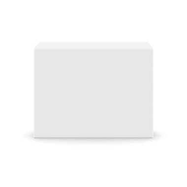 Beyaz arka plan üzerinde tasarımı için gerçekçi beyaz boş kutu. Vektör çizim