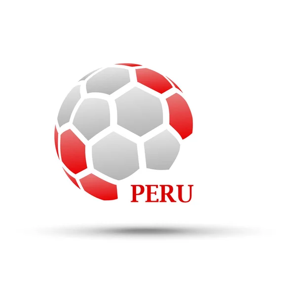 サッカーのバナーです ペルー国旗の色と抽象的なサッカー ボールのベクトル イラスト — ストックベクタ