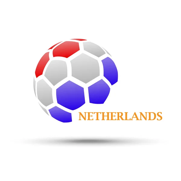 Fotbalová Nápis Vektorové Ilustrace Abstraktní Fotbalového Míče Barvami Nizozemsko Státní — Stockový vektor