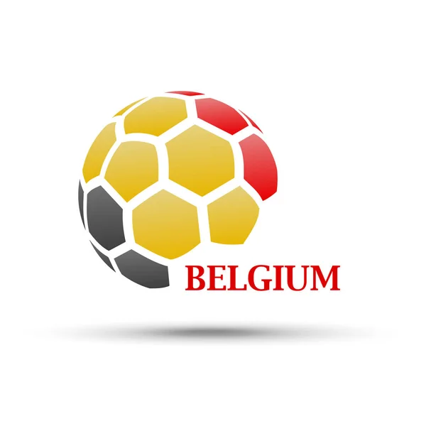 Футбольный Баннер Векторная Иллюстрация Абстрактного Футбольного Мяча Цветом Флага Бельгии — стоковый вектор