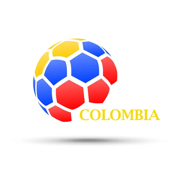 Футбольный Баннер Векторная Иллюстрация Абстрактного Футбольного Мяча Цветом Флага Колумбии — стоковый вектор