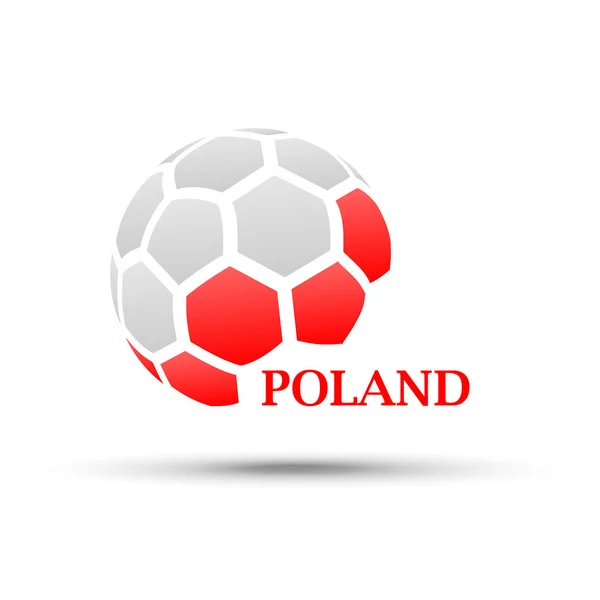 サッカーのバナーです ポーランド国旗色と抽象的なサッカー ボールのベクトル イラスト — ストックベクタ